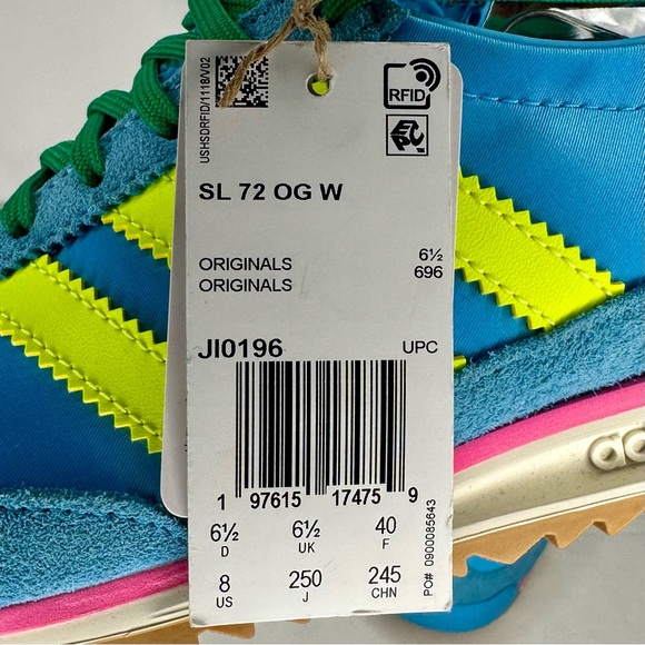 NWT Adidas SL 72 OG Sky Rush/Solar Yellow/Lucid Pink Sneakers Size 8 - Picture 8 of 15
